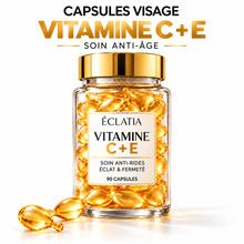 Charger l'image dans la galerie, Capsules Visage Vitamine C + E – Éclat &amp; Anti-Âge
